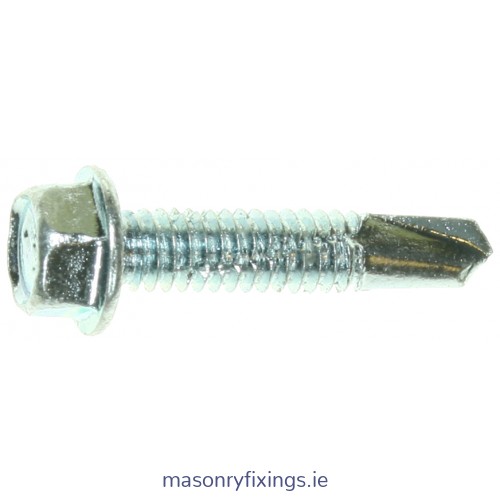 E-VS BOHR 3 5.5mm x 25mm For Light Steel Self Drill Hexagon Head Zinc Plated Tek Screw  BOX 100